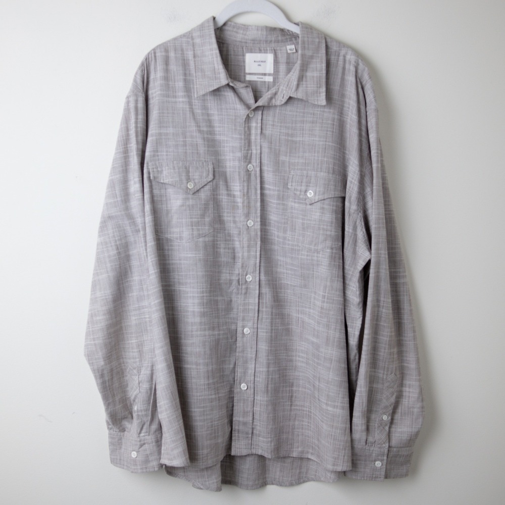 Billy Reid 100% Cotton Standard Plaid Shirt Mens XXL Brown Button Down